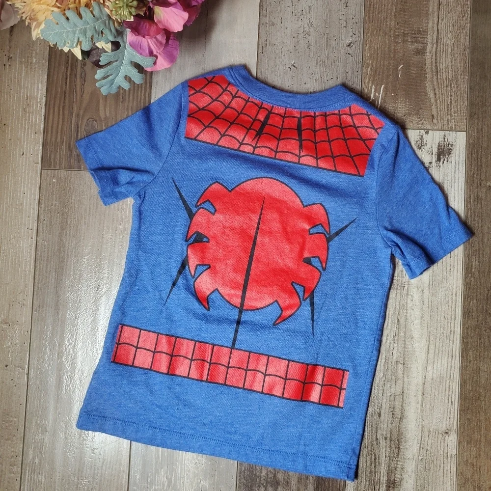Old Navy Marvel Spider-man Blue and Red Costume T-Shirt Size 5T Toddler Boy NWOT